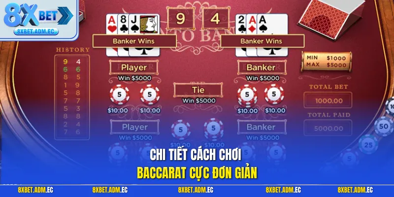 Chi tiết cách chơi Baccarat cực đơn giản